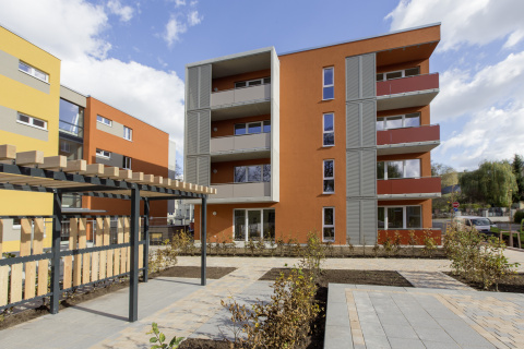 Wohnanlage  Berliner Straße 7/9, Gera - Blick auf beide Gebäudeteile, Bild: Christoph Beer