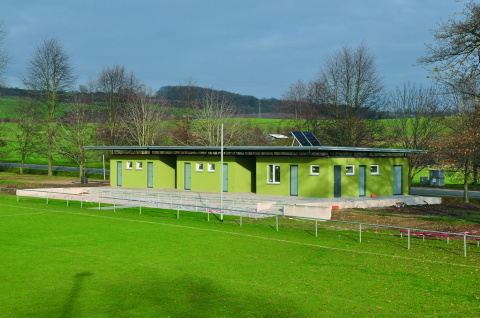 Sportplatz Kromsdorf - Neubau Funktionsgebäude, 1. und 2. BA, Bild: Lars-Holger Roos