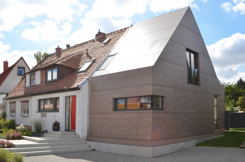 Anbau an ein Doppelhaus in Holzbauweise, Bild: Matthias Funken
