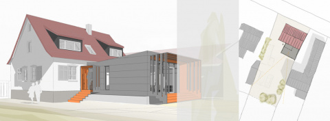 Entwurfsvariante in Zinkblech und Lageplan, Bild: Ivo Mestenhauser