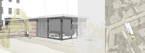 Entwurfsperspektive Erweiterung und Luftbild, Bild: Ivo Mestenhauser