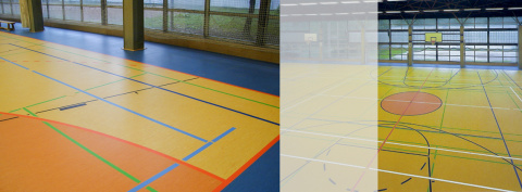 Neuer Sportbodenbelag - Linoleum, Bild: Ivo Mestenhauser
