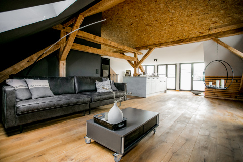 Innenbereich Wohnen mit Küche, Bild: Mario Horn