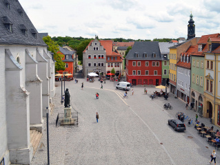 Blick vom Herderzentrum auf den Herderplatz Weimar, Bild: Architektenkammer Thüringen