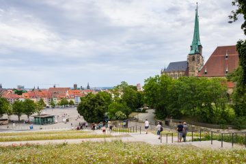 Ausblick vom oberen Aussichtsplateau mit Dom- und Altstadtpanorama, Bild: Marc Leppin