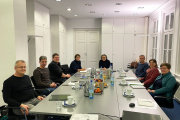 Mitglieder der AG ThürBO zur konstituierenden Sitzung (von links): Silvio Huhle, Carsten Eichholz, Matthias Stadermann, Cornelia Viehmann, Ines M. Jauck, Steffen Dinkler, Katrin Fischer und Pia Lenhardt