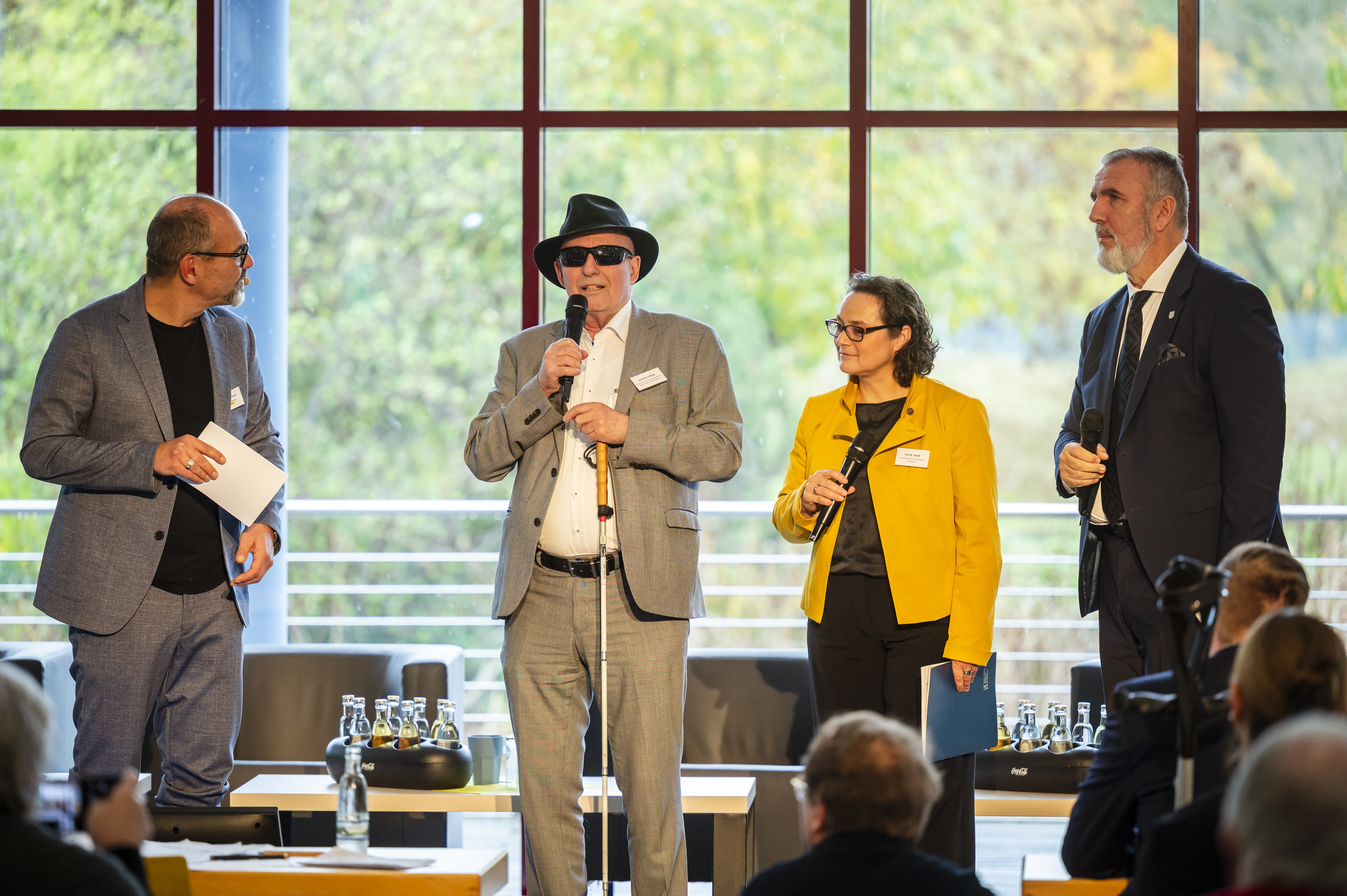 Eröffnungstalk (von links): Christian Stadali (Moderation), Joachim Leibiger, Ines M. Jauck und Steffen Schütz, Bild: Thomas Müller