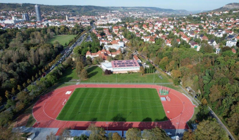 Leichtathletikstadion Jena - Luftbild, Bild: Kommunale Immobilien Jena (KIJ)